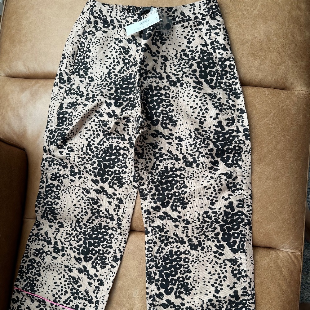 BNWT J.Crew Abstract Animal Print Linen Pants - Size 6